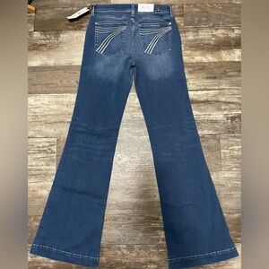 7 For All Mankind Dojo Original Trouser 7R012B44 Silver Embroider 7 Women Sz 26